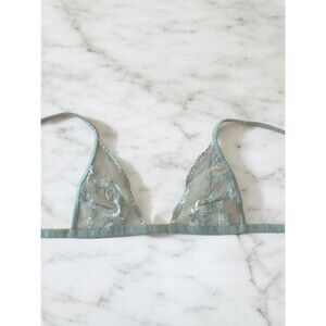 La Perla Floral Lace Triangle Bra Baby Blue Sheer Luxury Lingerie